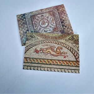 2 Vintage Postcards Fishbourne Roman Palace Mosaics Mid-Second Century Art